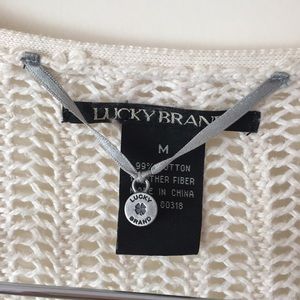 Lucky Brand Crochet Knit Sweater Cardigan